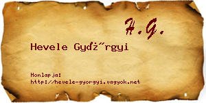 Hevele Györgyi névjegykártya